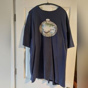 Nautica Black Tee with Orange Palm Design